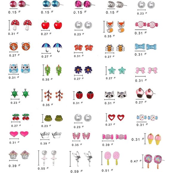 New Hypoallergenic Stainless Steel Mix Color Girls Stud Earrings Sets Un… main image 5